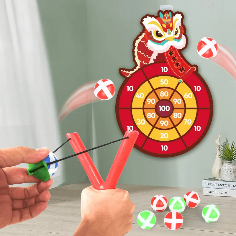 Set Joc Praștie și Țintă Darts cu Velcro – Include 6 Mingi Colorate, Dimensiune 45x30 cm – Activitate Interactivă și Educativă pentru Copii 3+ Ani