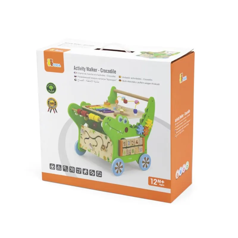 Antemergator Viga, lemn, activitati Montessori, crocodil, multicolor KID446818 — imaginea 2