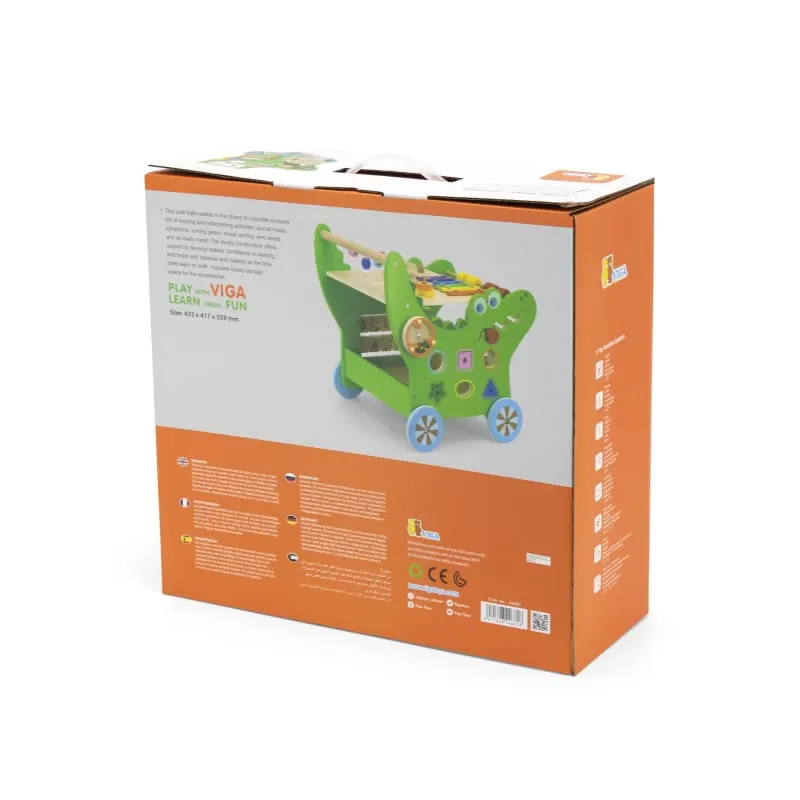 Antemergator Viga, lemn, activitati Montessori, crocodil, multicolor KID446818 — imaginea 3