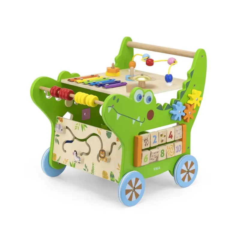 Antemergator Viga, lemn, activitati Montessori, crocodil, multicolor KID446818 — imaginea 5