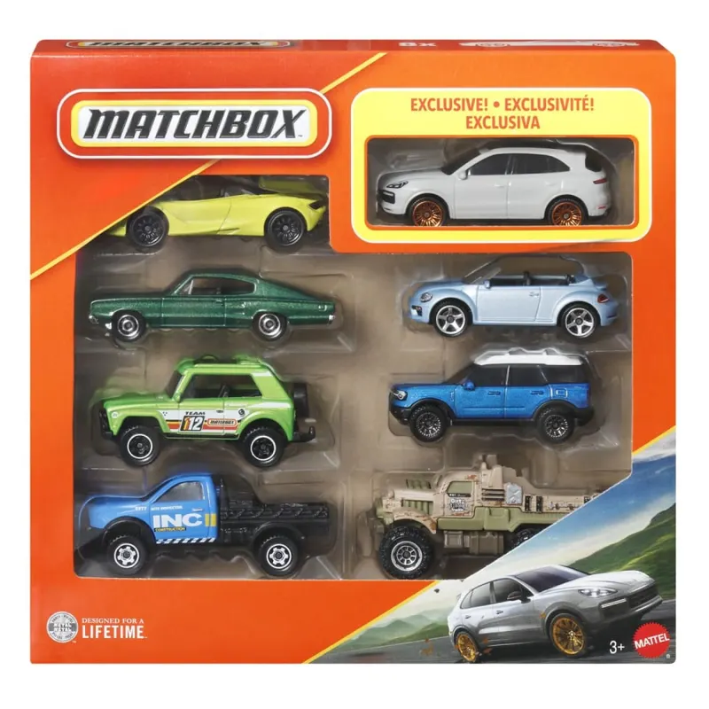 MATCHBOX SET 8 MASINUTE METALICE EXCLUSIV PORSCHE CAYENNE SCARA 1 LA 64