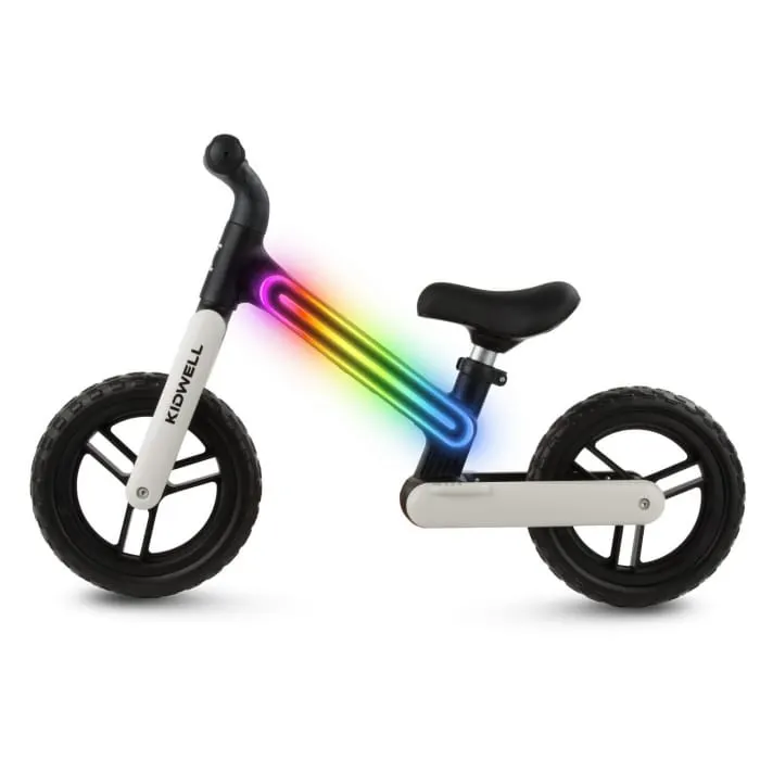 Bicicleta Kidwell SUNO, echilibru, fara pedale, led, alb/negru KID707148 — imaginea 2