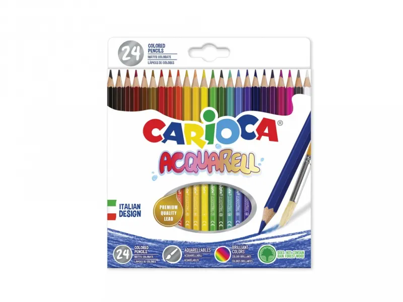 Creioane colorate Carioca Aquarelle, varf O 3.3 mm,24 culori set