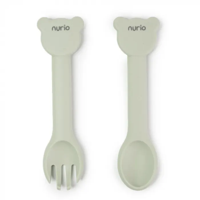 Set Tacamuri pentru Bebelusi Silicon Verde - Ursulet