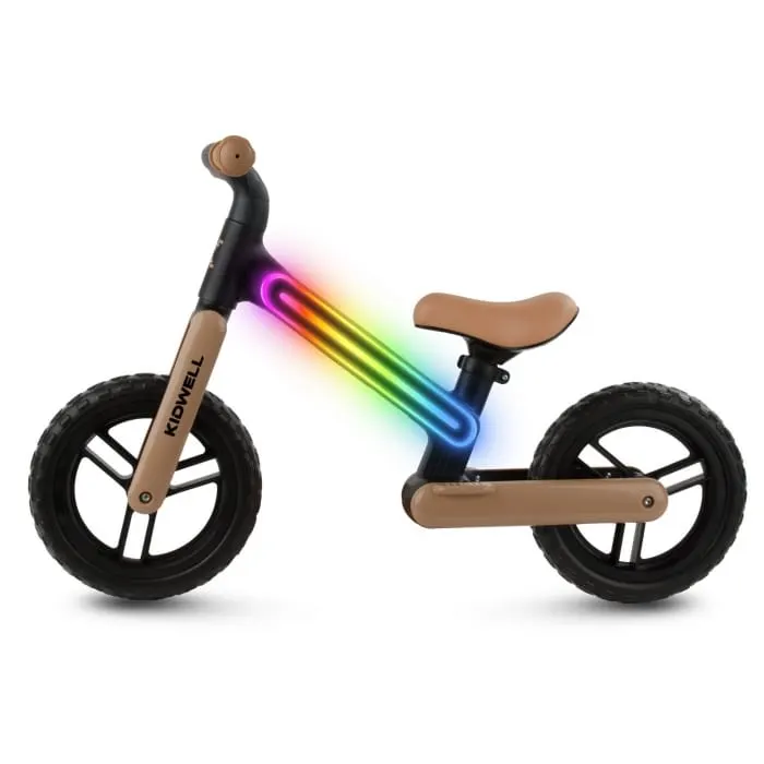 Bicicleta Kidwell SUNO, echilibru, fara pedale, led, bej/negru KID707155 — imaginea 2