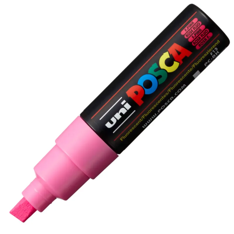 Marker UNI PC-8K Posca, 8.0 mm,varf tesit,roz fluorescent
