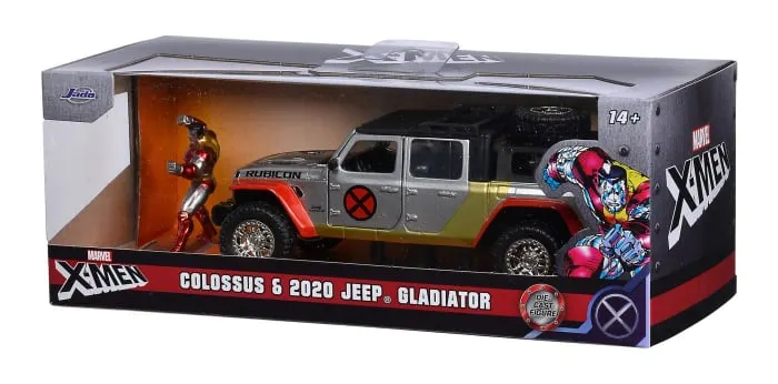 Jada Marvel Set Masinuta Jeep Gladiator Figurina Colossus 1:32