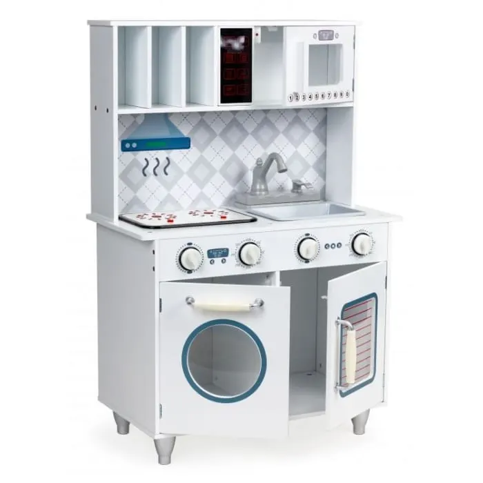 Bucatarie copii Ecotoys, lemn, sunete si lumini, multicolor KID975396 — imaginea 3