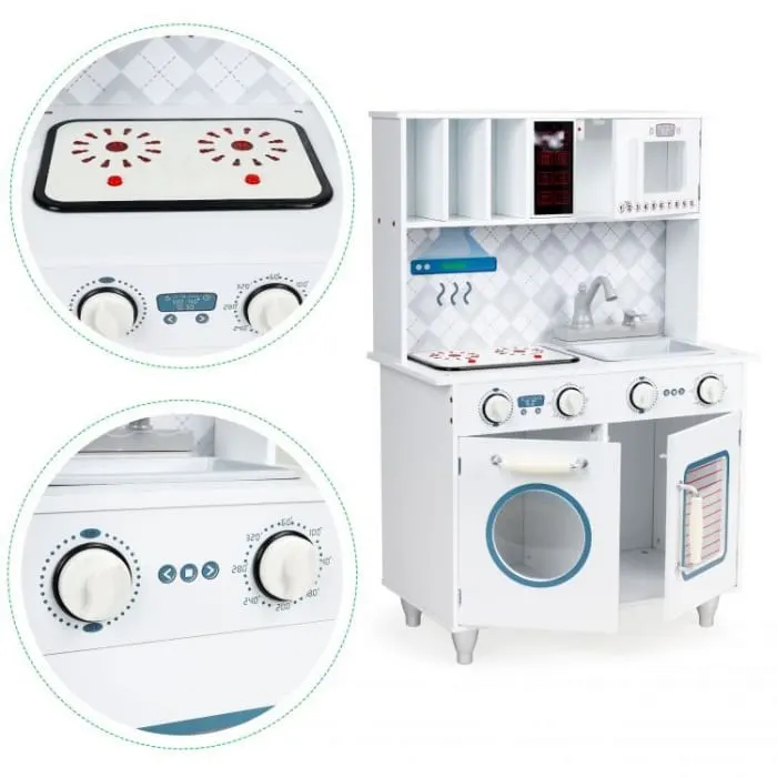 Bucatarie copii Ecotoys, lemn, sunete si lumini, multicolor KID975396 — imaginea 5