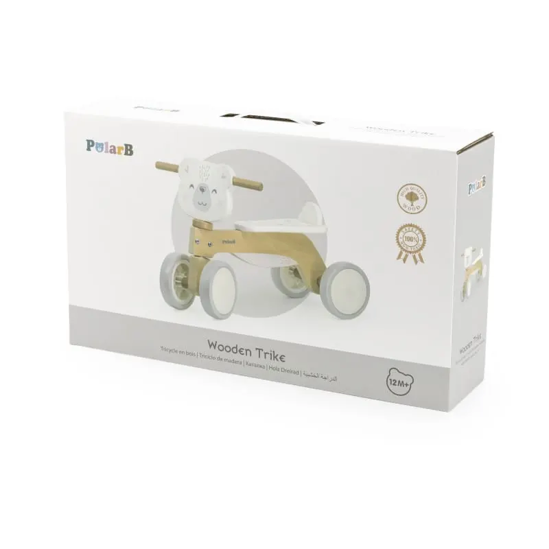 Tricicleta PolarB Viga, lemn, urs polar, alb KID442391 — imaginea 3