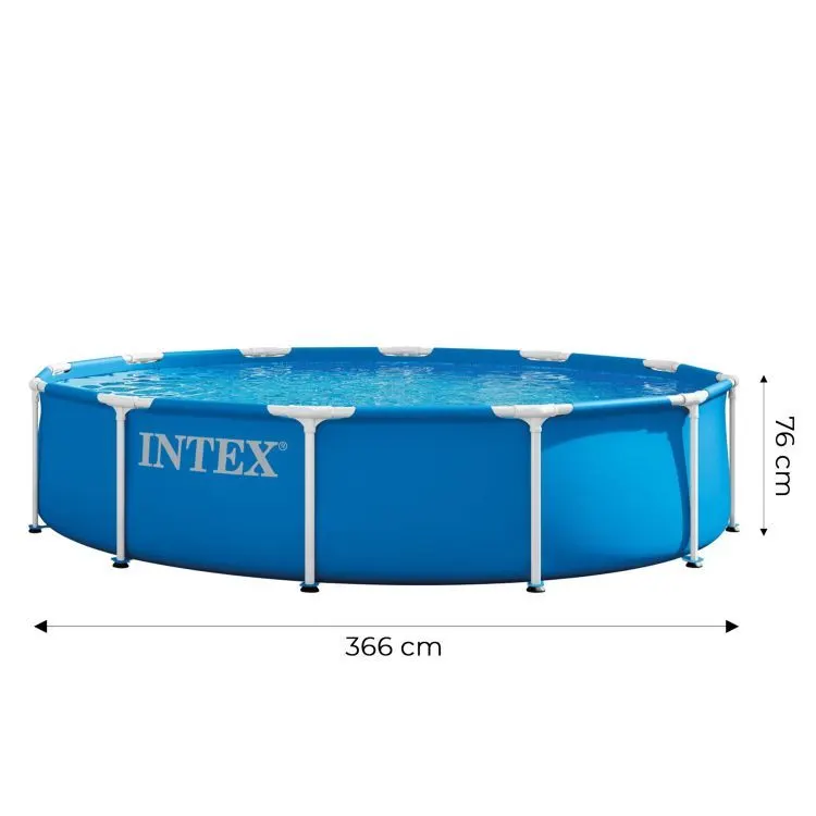 Piscina cu cadru metalic Intex 28212ND, rotunda, pompa si filtru, 366x76 cm, albastru KID432083 — imaginea 2