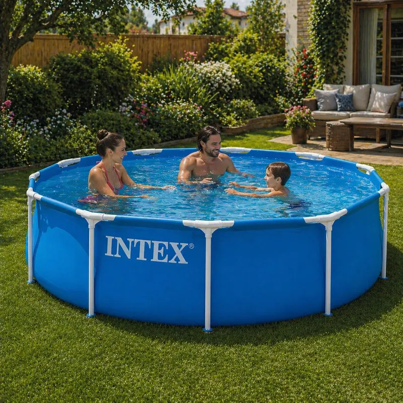 Piscina cu cadru metalic Intex 28212ND, rotunda, pompa si filtru, 366x76 cm, albastru KID432083 — imaginea 4