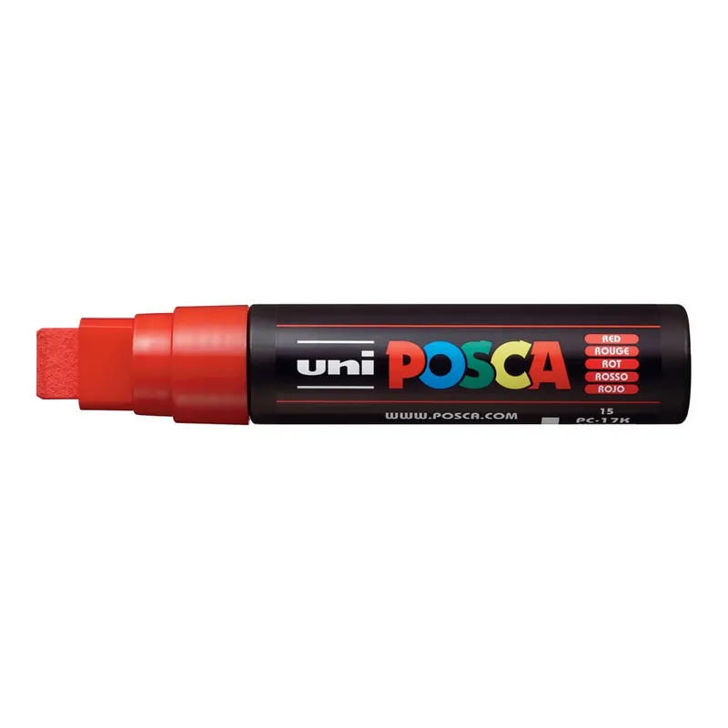 Marker UNI PC-17K Posca,15.0 mm,varf tesit,rosu