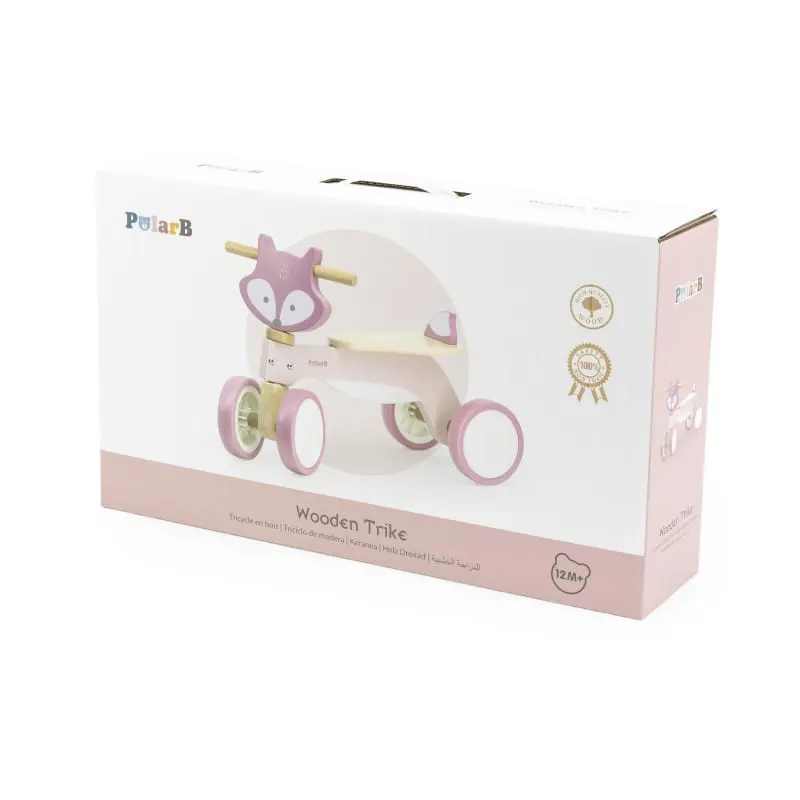 Tricicleta PolarB Viga, lemn, vulpe, roz KID442407 — imaginea 2