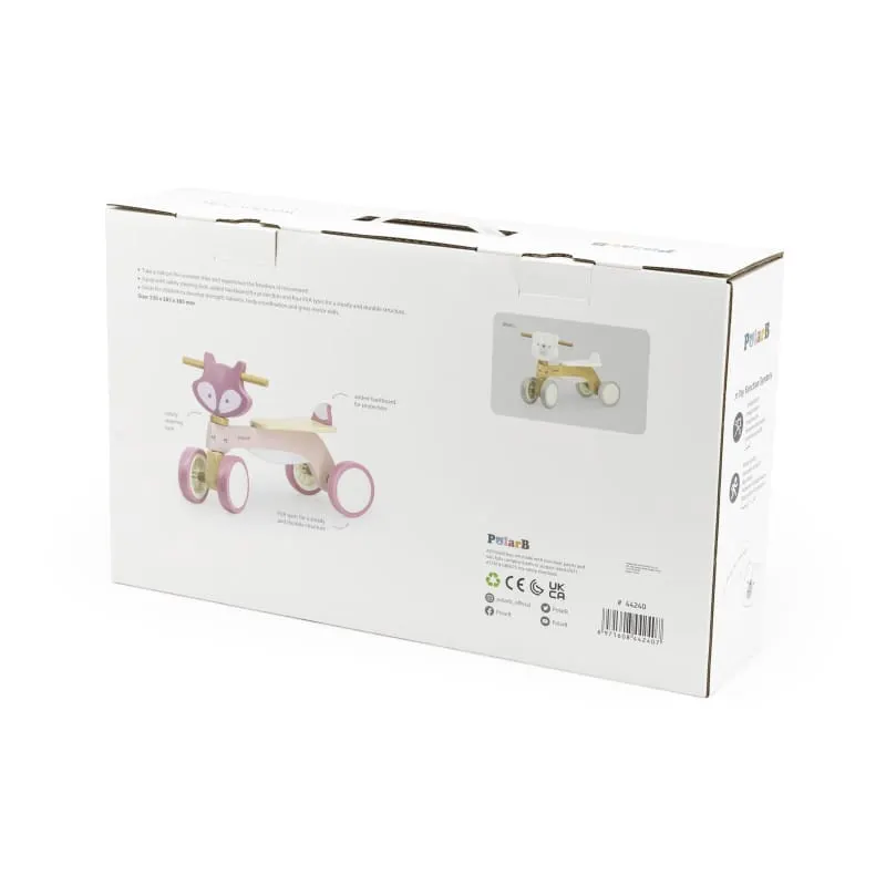 Tricicleta PolarB Viga, lemn, vulpe, roz KID442407 — imaginea 3
