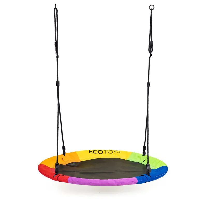 Leagan cuib Ecotoys, 150 kg, 100 cm, reglabil, multicolor KID066866 — imaginea 5