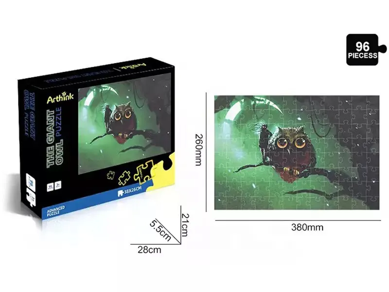 Puzzle Fosforescent 96 Piese - Bufnita Uriasa