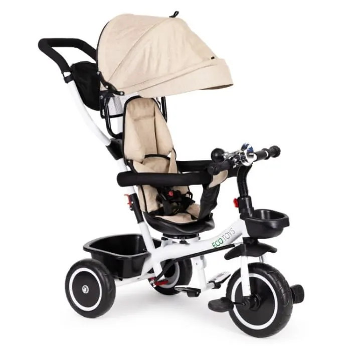 Tricicleta Ecotoys YM-BT-2, scaun rotativ, bej KID975549