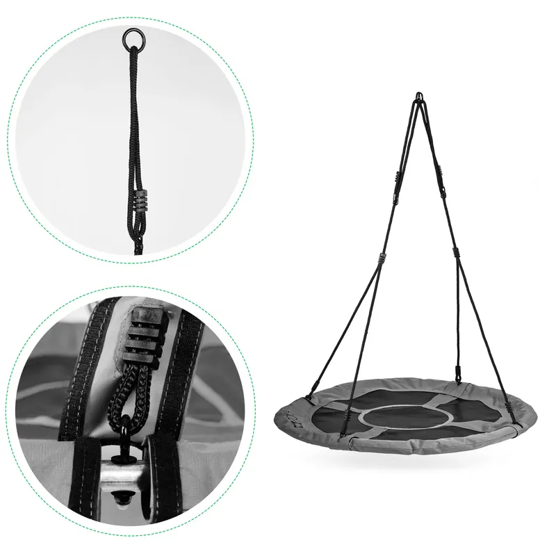 Leagan cuib Ecotoys, 150 kg, 100 cm, reglabil, gri KID001996 — imaginea 5
