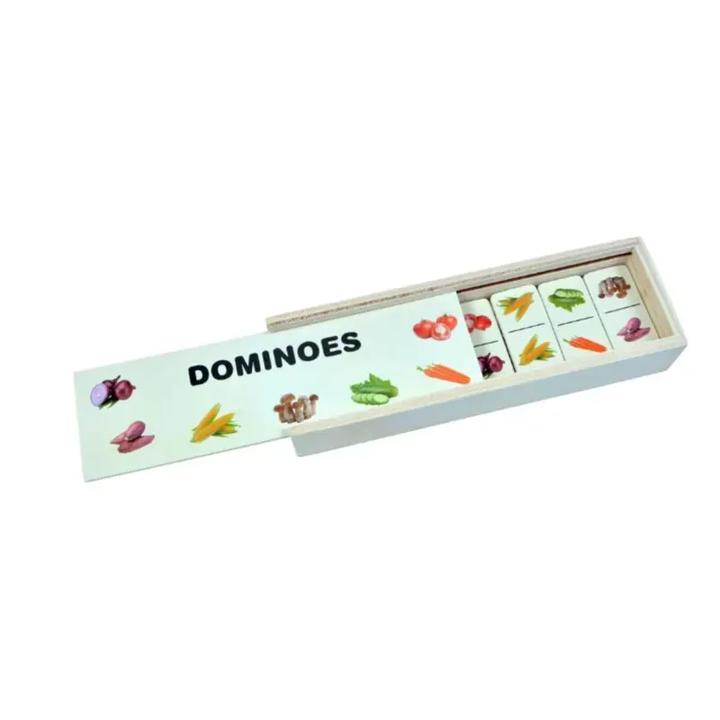 Domino din lemn, 5 tematici, 28 de piese - Legume