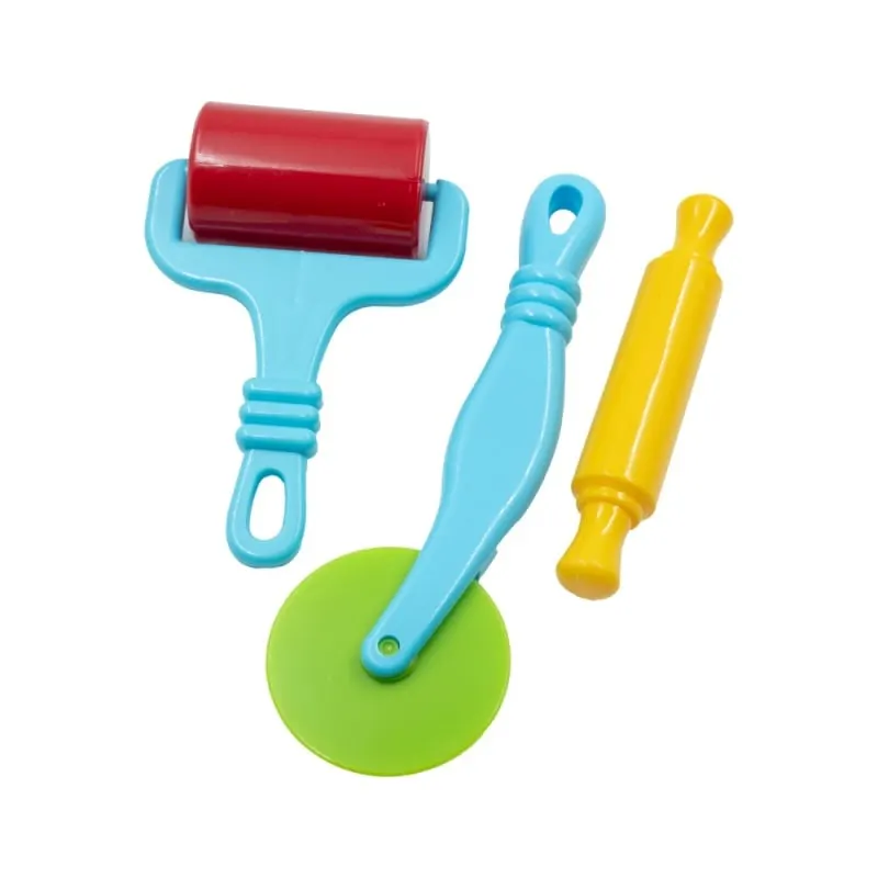 Ustensile pentru modelaj plastilina din plastic, 3 bucati set