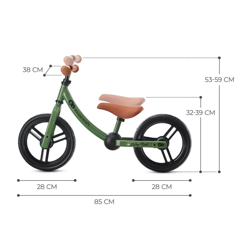 Bicicleta Kinderkraft 2Way Next, echilibru, fara pedale, verde KID922253 — imaginea 5