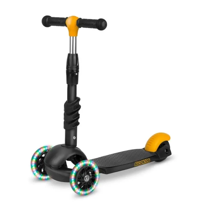 Trotineta Ricokids Cubi, 3 in 1, roti LED, portocaliu/negru KID611682