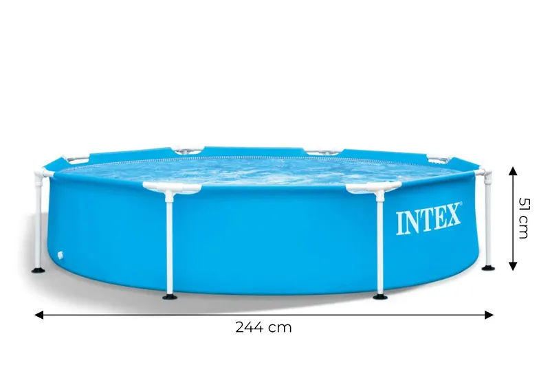 Piscina cu cadru metalic INTEX 28205, rotunda, 244x51 cm, albastru KID420561 — imaginea 2