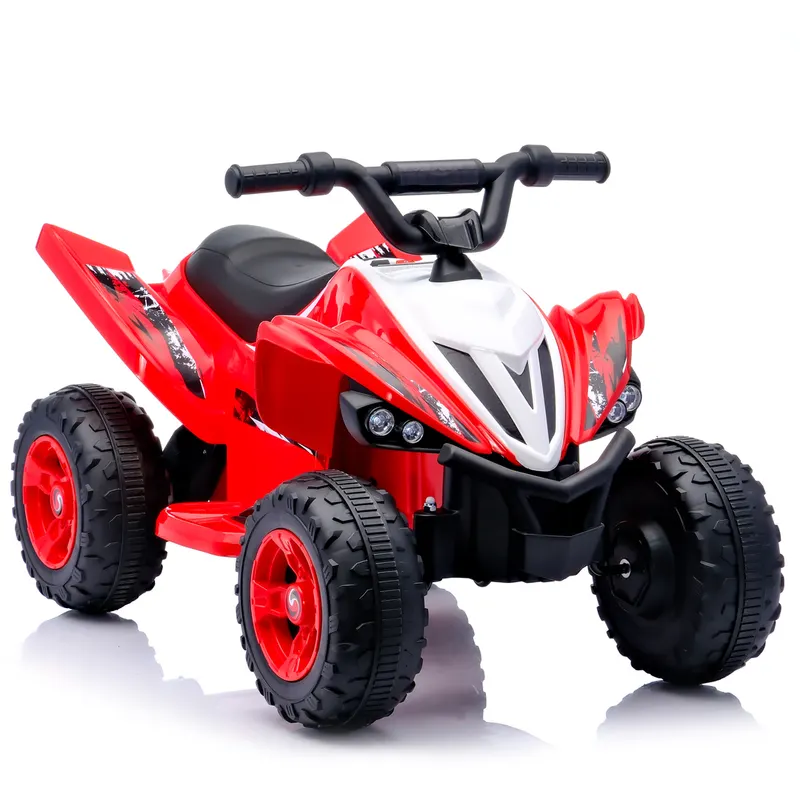 ATV electric pentru copii, Raptor, 80W, 12V, roti moi, telecomanda inclusa, rosu