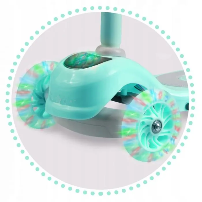 Trotineta Ricokids Piko, ghidon reglabil, roti LED, turcoaz KID477808 — imaginea 2