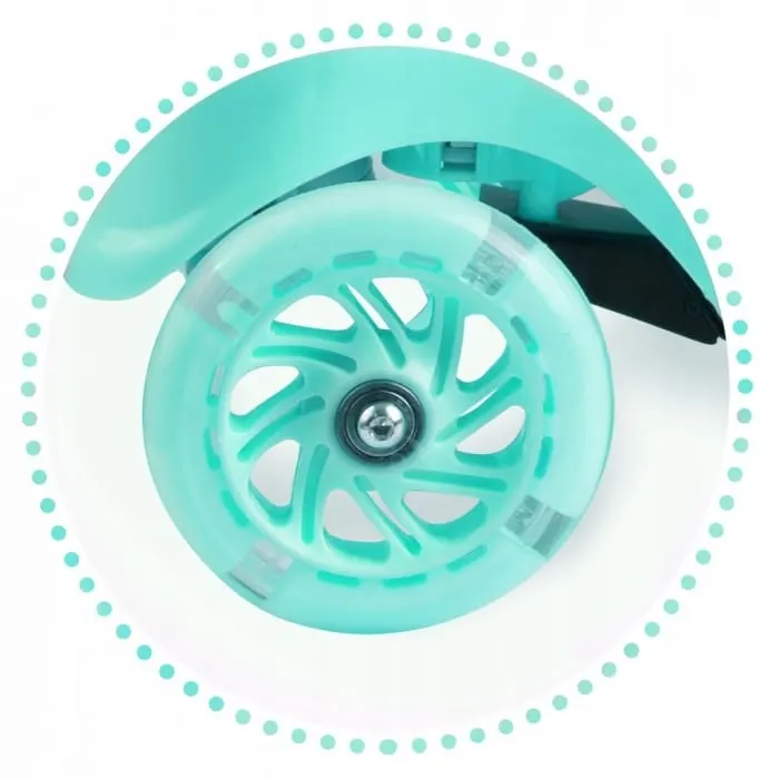 Trotineta Ricokids Piko, ghidon reglabil, roti LED, turcoaz KID477808 — imaginea 5