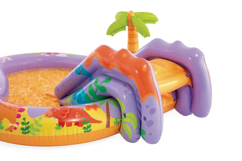 Piscina gonflabila copii Intex 56139 Dino Park, tobogan, fantana arteziana, multicolor KID428628 — imaginea 4