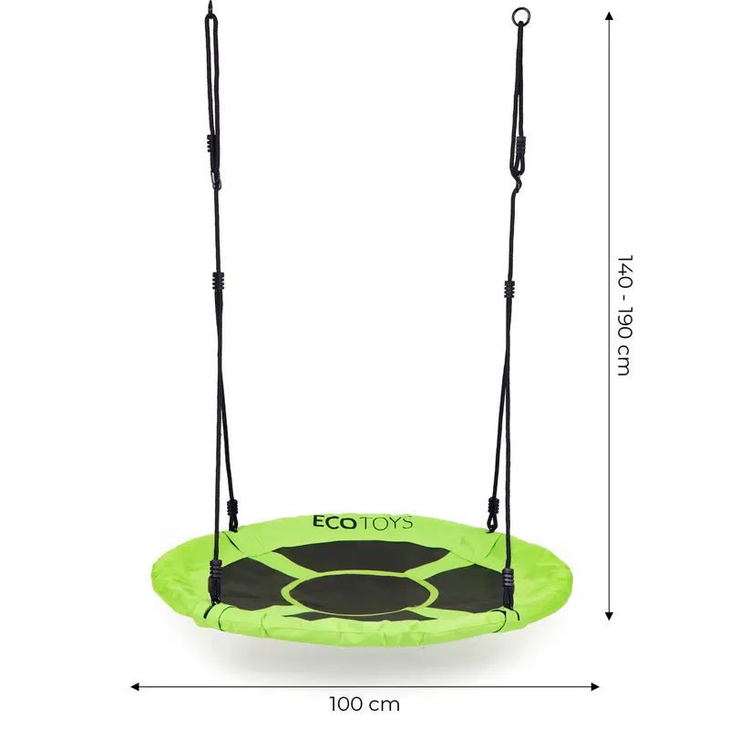 Leagan cuib Ecotoys, 150 kg, 100 cm, reglabil, verde KID066842 — imaginea 3