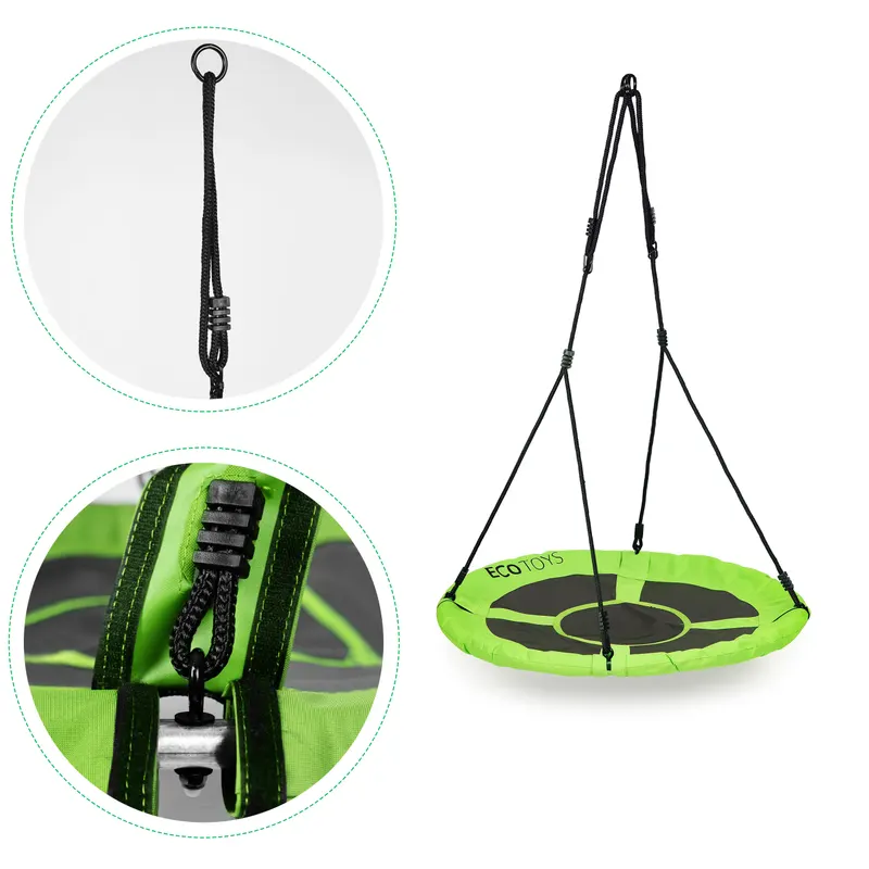 Leagan cuib Ecotoys, 150 kg, 100 cm, reglabil, verde KID066842 — imaginea 4