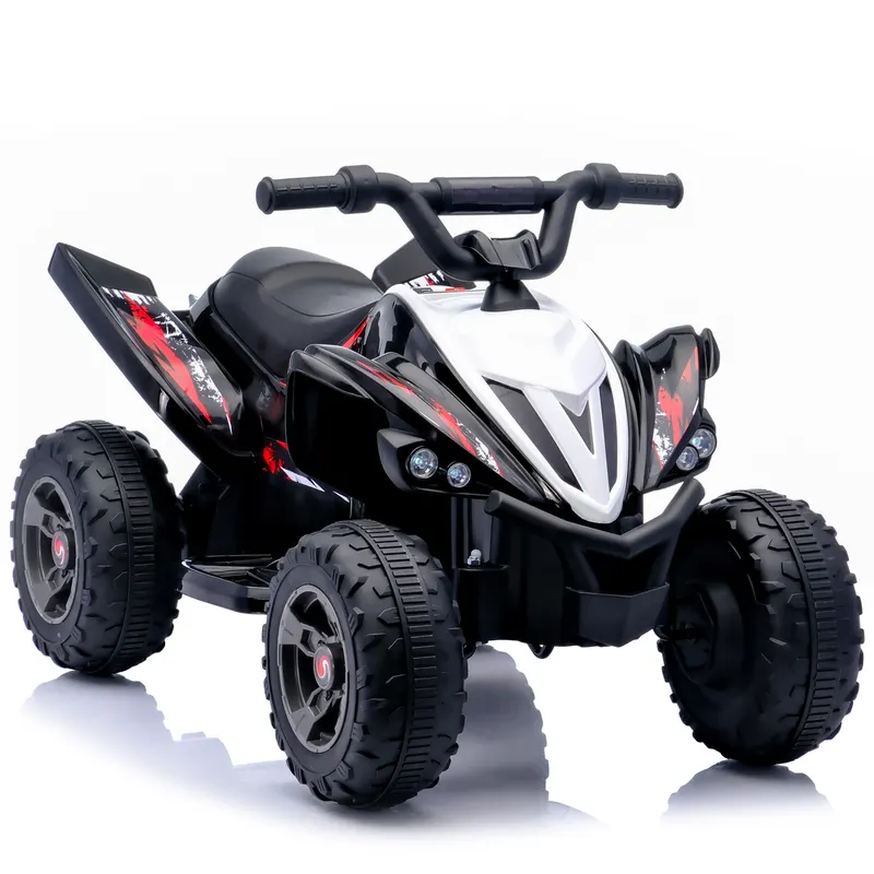 ATV electric pentru copii, Raptor, 80W, 12V, roti moi, telecomanda inclusa, negru
