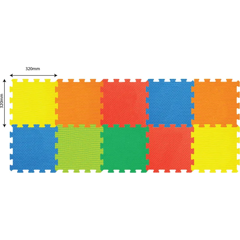 Covor Puzzle LUDIRO, 10 Piese Uni 32x32 Cm, Spuma EVA, Protectie, Versatilitate si Siguranta