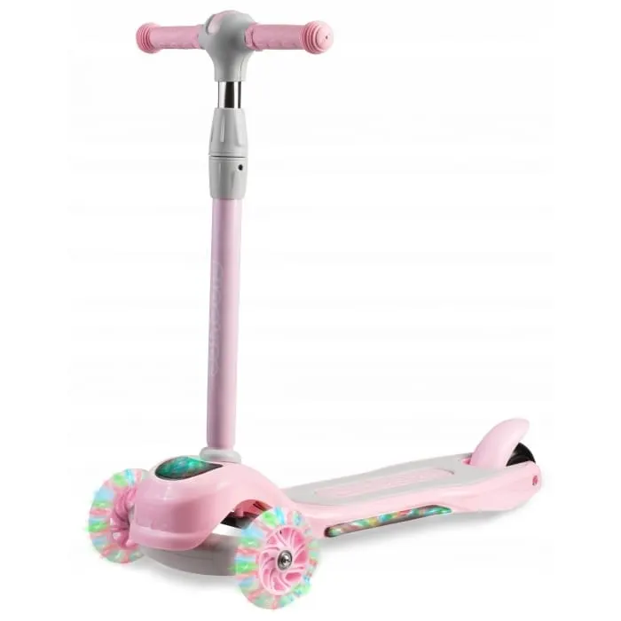 Trotineta Ricokids Piko, ghidon reglabil, roti LED, roz KID477815