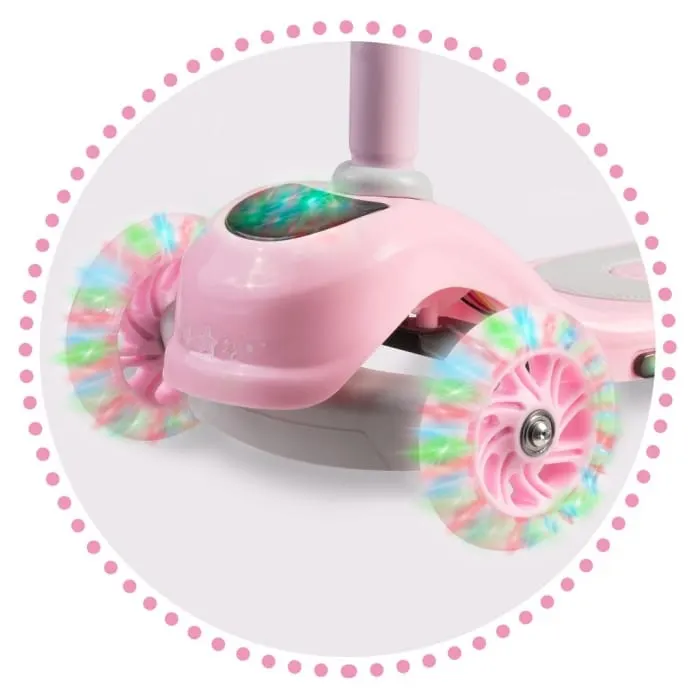 Trotineta Ricokids Piko, ghidon reglabil, roti LED, roz KID477815 — imaginea 2