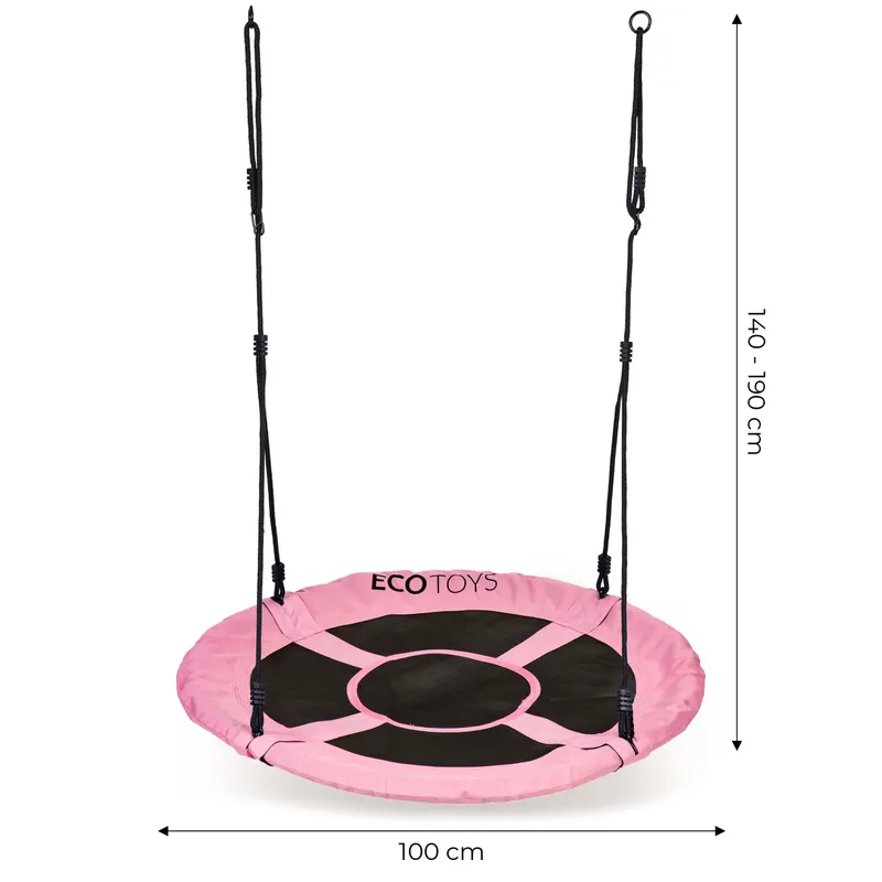 Leagan cuib Ecotoys, 150 kg, 100 cm, reglabil, roz KID066859 — imaginea 3