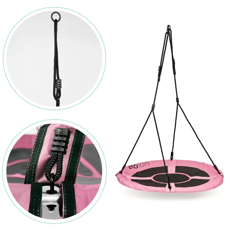 Leagan cuib Ecotoys, 150 kg, 100 cm, reglabil, roz KID066859 — imaginea 4