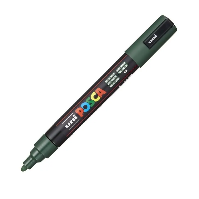 Marker UNI PC-5M Posca, 1.8-2.5 mm,varf mediu,verde englez
