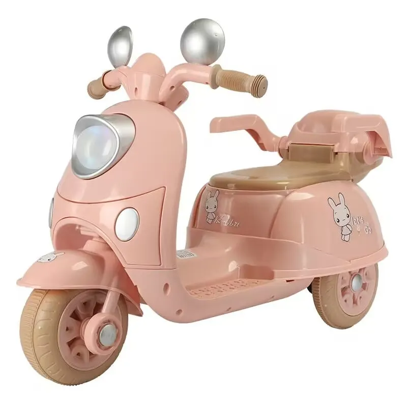 Trotineta electrica pentru copii intre 3 si 5 ani, Bunny 40W 6V, Roz Pal