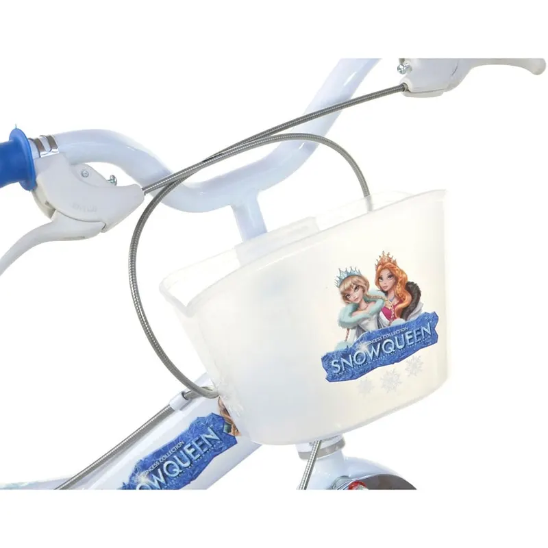 Bicicleta Copii Dino Bikes, Snow Queen, 14 inch, roti ajutatoare, sistem frana, alb/mov KID908531 — imaginea 4