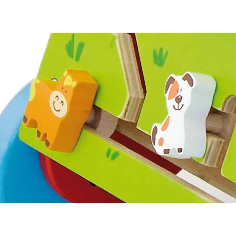 Antemergator Viga, lemn, activitati Montessori, rosu KID509507 — imaginea 4