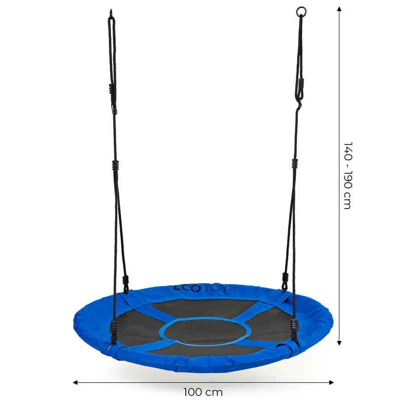 Leagan cuib Ecotoys, 150 kg, 100 cm, reglabil, albastru KID066811 — imaginea 3