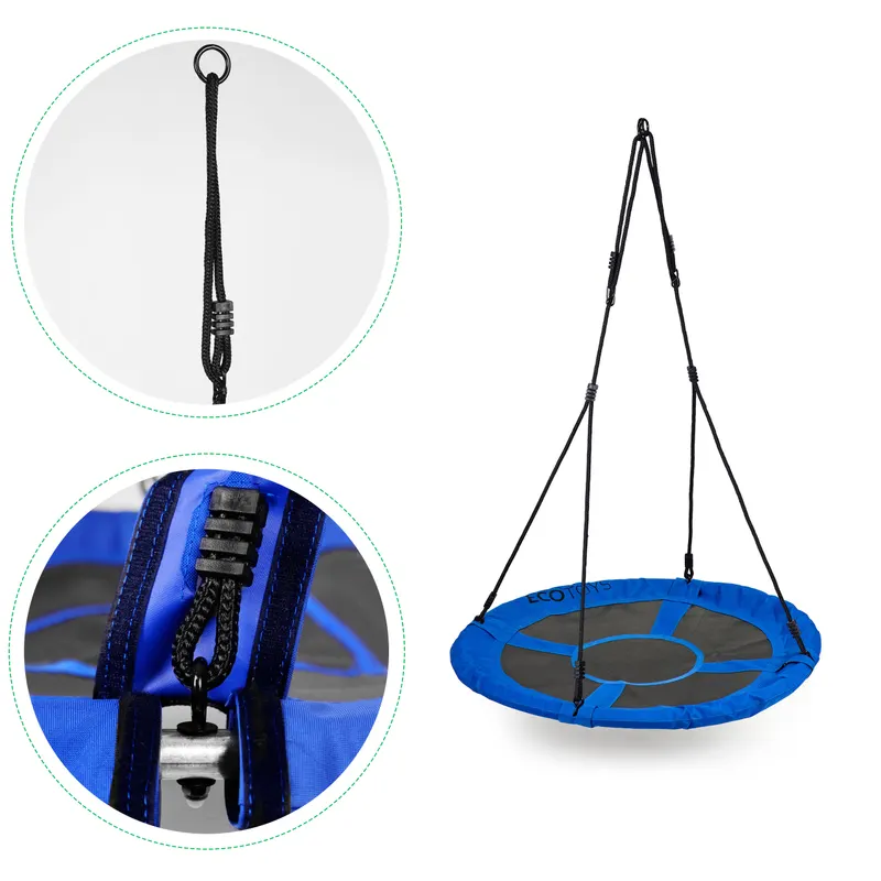 Leagan cuib Ecotoys, 150 kg, 100 cm, reglabil, albastru KID066811 — imaginea 4