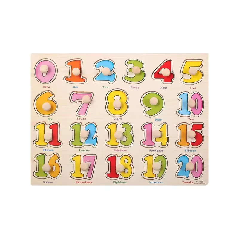 Puzzle incastru din lemn - Numere 0-20