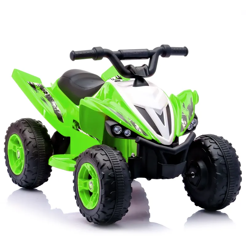 ATV electric pentru copii, Raptor, 80W, 12V, roti moi, telecomanda inclusa, verde