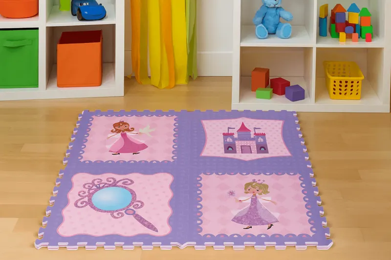 Covor Puzzle LUDIRO 4 Piese 48.6x48.6 Cm, Spuma EVA, Protectie, Versatilitate si Siguranta
