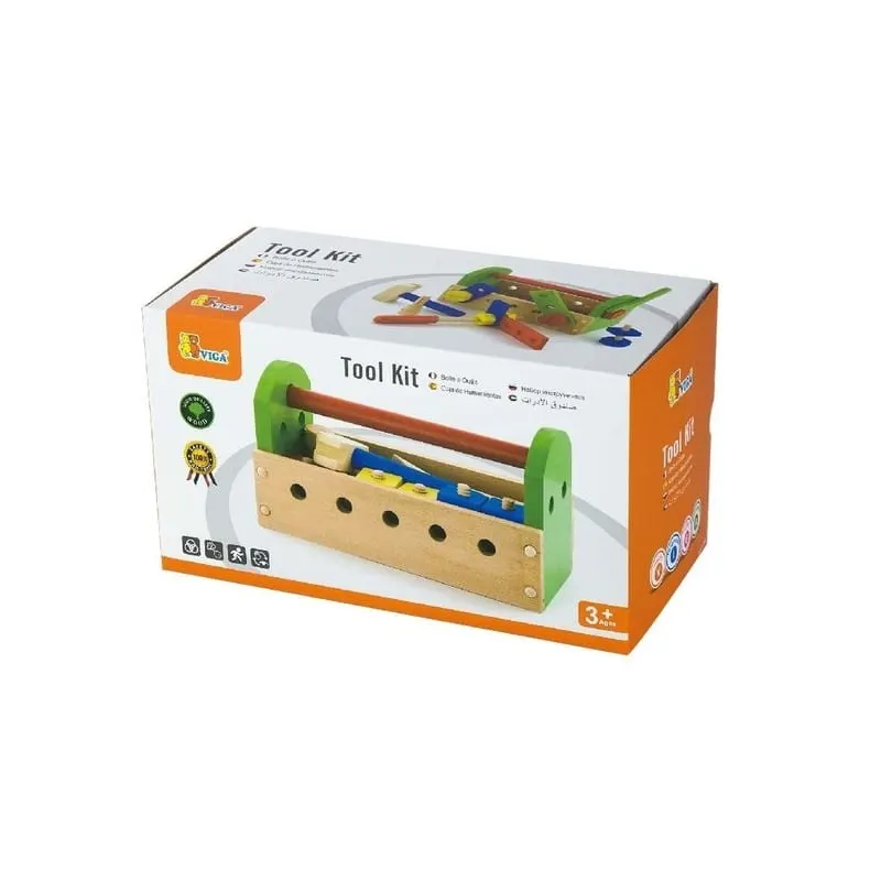 Trusa unelte Viga, lemn, multicolor, 24 piese KID504946 — imaginea 3